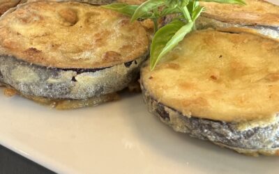 Berenjena con queso- gebratene Auberginen-Käse-Scheiben