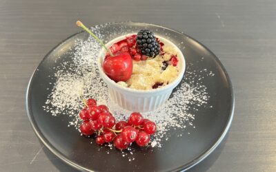 Herrlich Beerig- Beeriger Crumble vom Grill mit Joghurteis